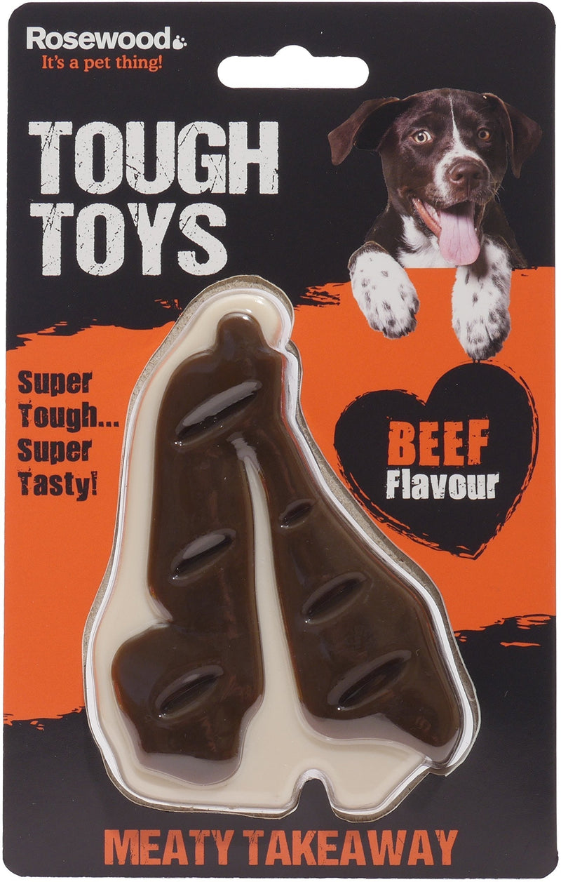 Rosewood Meaty Meat Takeaway Steak Tough Dog Toy Small Beef Steak - PawsPlanet Australia