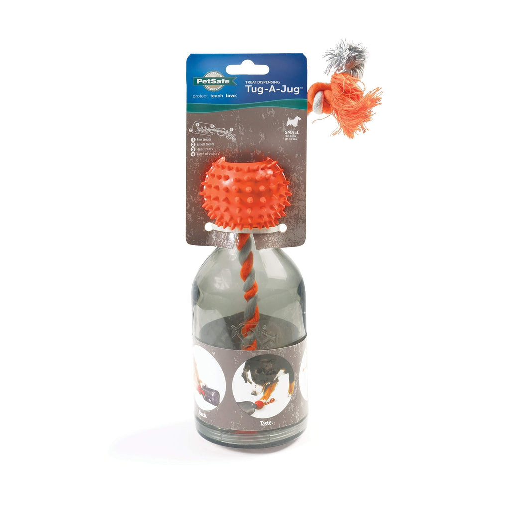 PetSafe Sportsmen Tug a Jug Full Meal Dispensing Toy, Orange, Small - PawsPlanet Australia