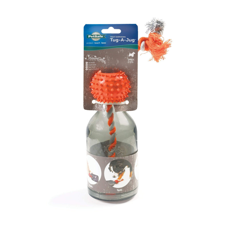 PetSafe Sportsmen Tug a Jug Full Meal Dispensing Toy, Orange, Small - PawsPlanet Australia