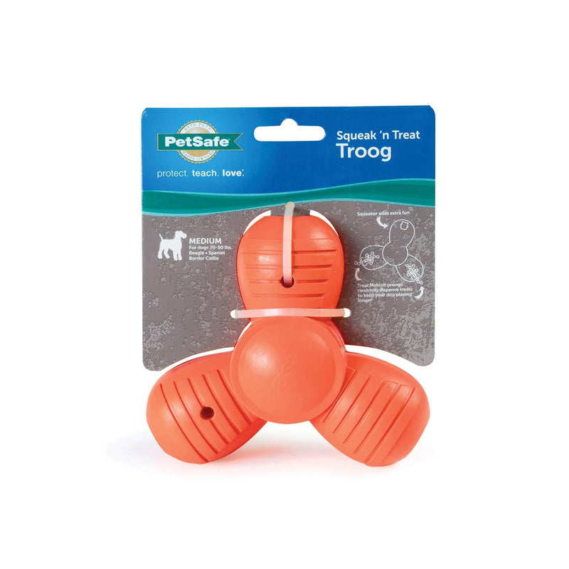 PetSafe Sportsmen Squeak N Treat Troog Refillable Dog Dispensing Toy, Medium - PawsPlanet Australia