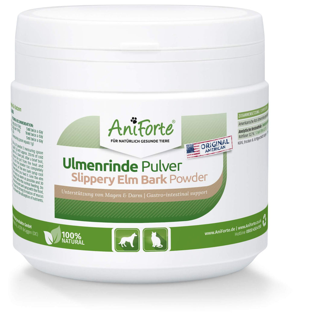 AniForte Slippery Elm Powder 100g: Slippery Elm for Cats & Dogs - Harmonises Stomach and Gastrointestinal Activity - PawsPlanet Australia