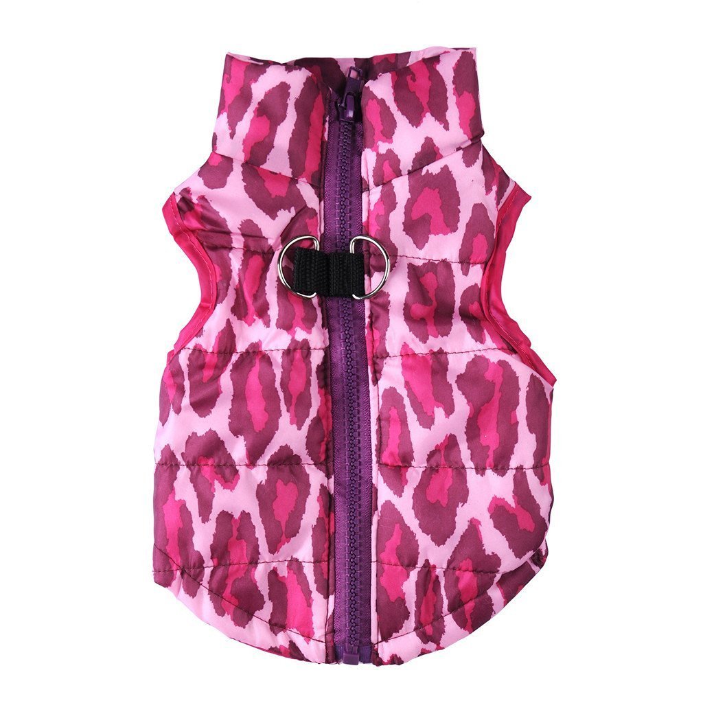ZoonPark® Pet Cat Dogs Winter Apparel,Dog Cat Warm Soft Light Padded Vest Harness Small Puppy Coat Winter Clothes For Small Medium Dog (XS, Hot Pink) XS - PawsPlanet Australia