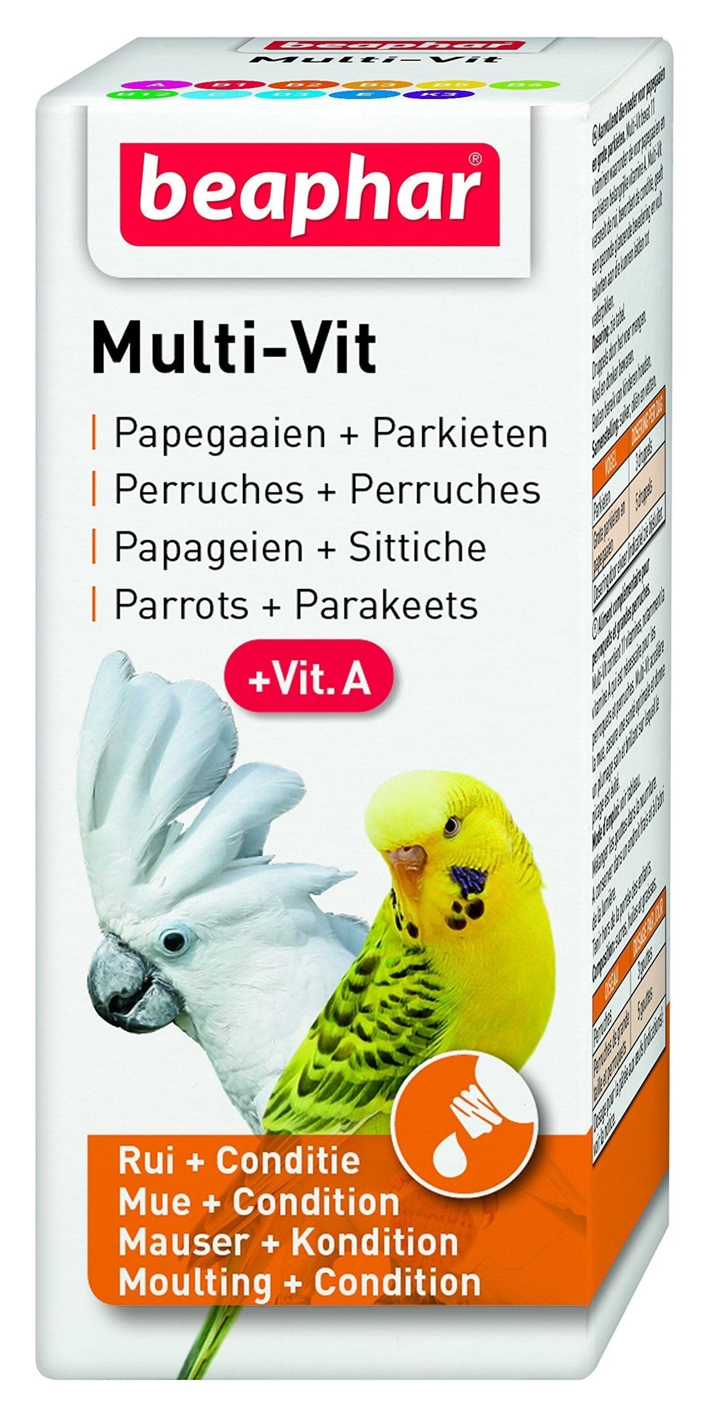 Beaphar Bogena Multi Vitamin for Parrots and Large Parakeets, 20 ml Multi-vitamins for Parrots and Parakeets - PawsPlanet Australia