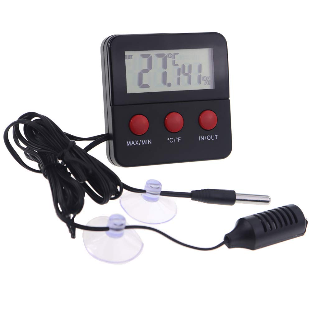 Digital Reptile Thermometer Hygrometer with 2 Remote Probes to Measure Humidity and Temperature - Ideal Vivarium Thermometer Also Suitable for a Snake or Lizard Tank - Reliable Reptile Accessories - PawsPlanet Australia