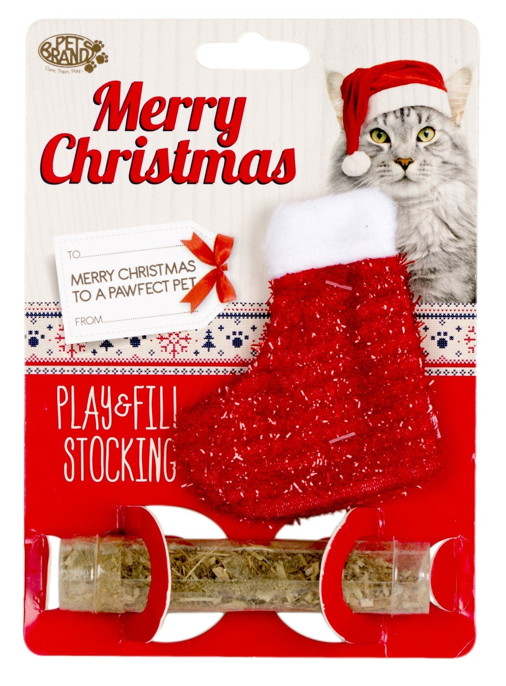 Pet Brands Christmas Play and Fill Cat Stocking - PawsPlanet Australia