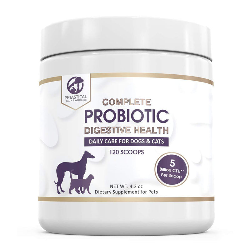 Petastical Probiotics for Dogs and Cats, 5 BILLION CFU Max Strength Canine Feline Probiotic Powder for Digestive Health, Acidophilus Pet Supplement for Diarrhea Constipation Skin Itching Gas 120 Scoop - PawsPlanet Australia