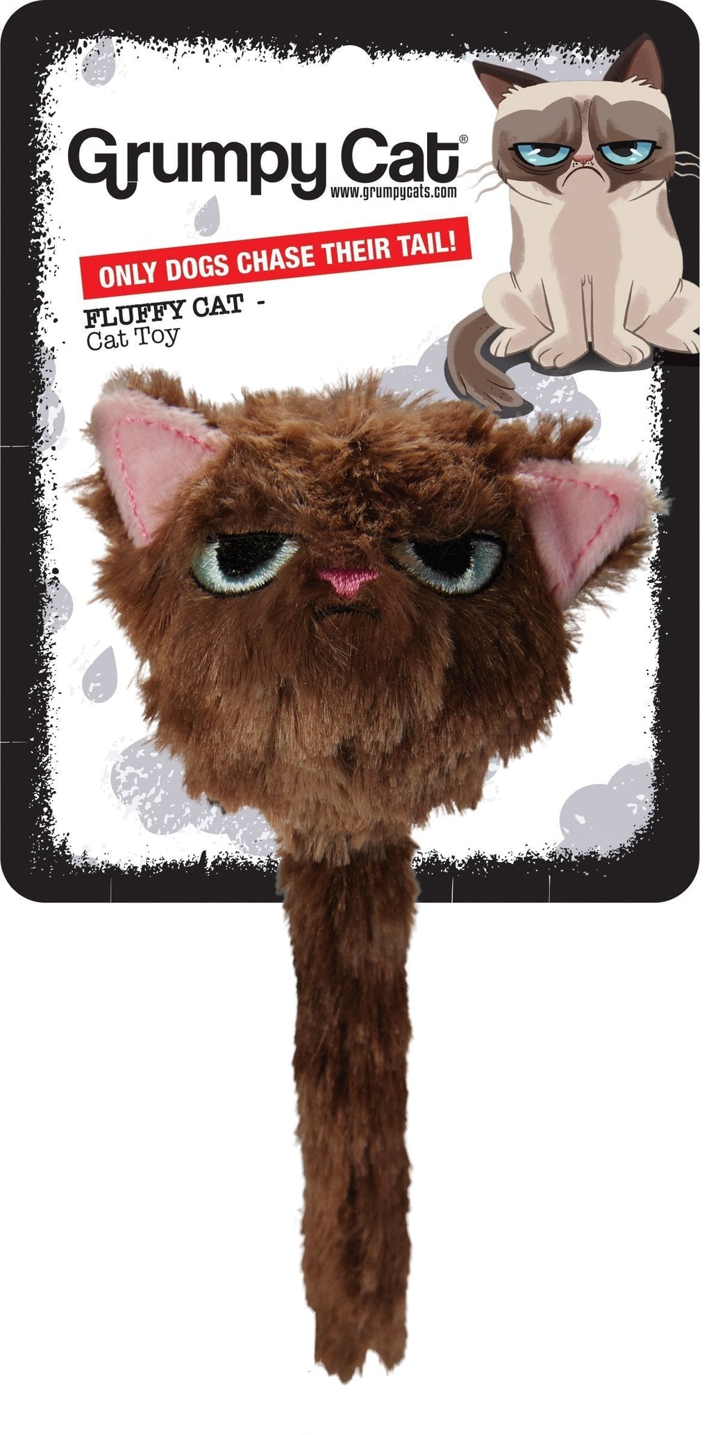 Rosewood Pet Products Grumpy Cat Fluffy Grumpy Toy, clear - PawsPlanet Australia