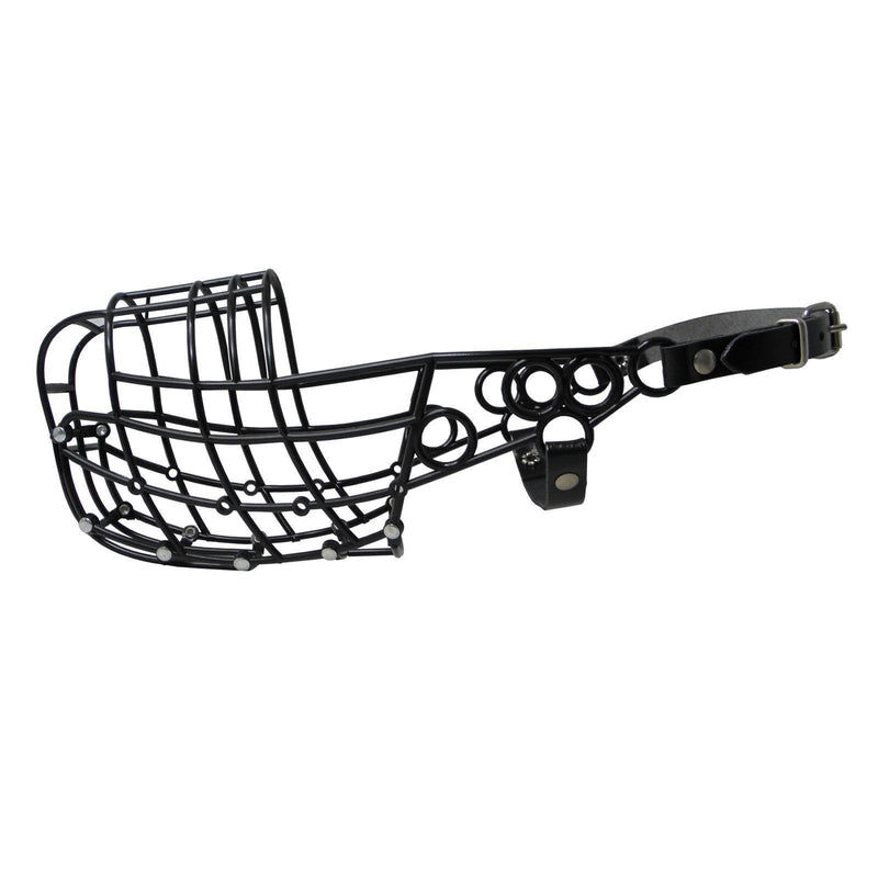 Muzzle Don Pare 110 for large dogs with a narrow head lurcher in black Also suitable as a racing muzzle or coursing muzzle - PawsPlanet Australia
