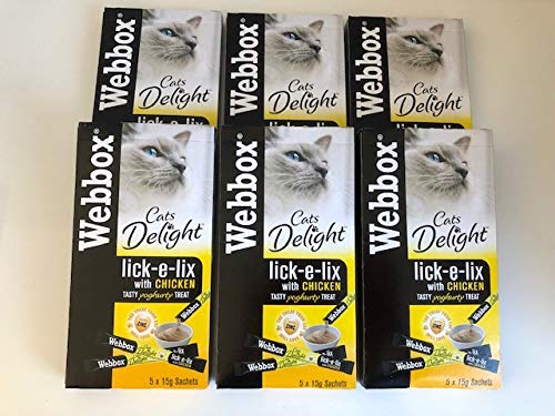 Webbox Lick-e-Lix with Chicken Tasty Yogurty Treat 5 x 15g (PACK OF 6) - PawsPlanet Australia