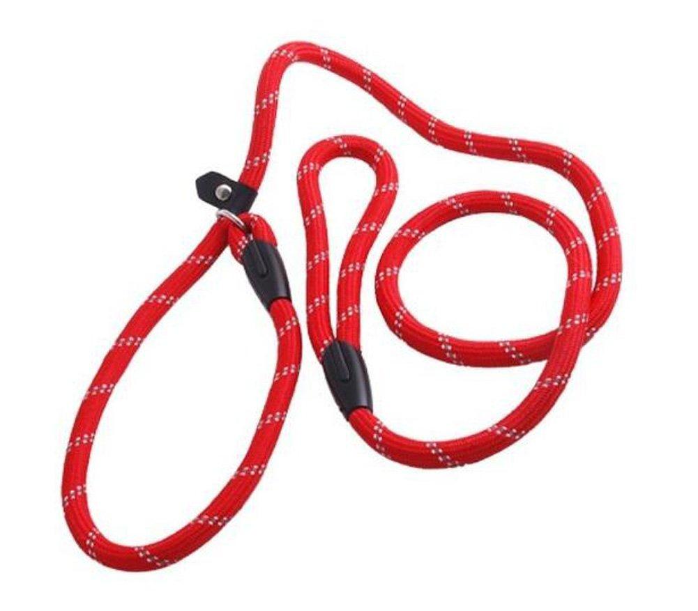 erioctry Pet Dog Nylon Adjustable Loop Slip Traning Leash Lead Rope Slip Dog Leash and Collar 1.2m Red - PawsPlanet Australia