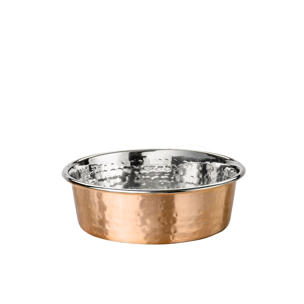 Neater Pet Brands Hammered Copper Finish Pet Bowls - Deluxe Luxury Style Dog and Cat Dish (Small, Copper) Small - PawsPlanet Australia