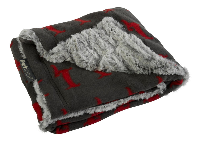 Petface Warm & Cosy Comforter Super Soft Puppy Cat Reversible Blanket 75cm x 90cm (Dog Pattern) - PawsPlanet Australia