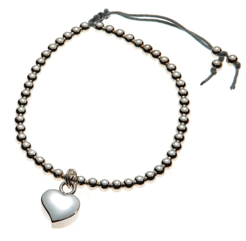 Urns UK Mayfair Friendship Jewellery Cremation Ashes Bracelet with Heart Charm, 925 Sterling Silver - PawsPlanet Australia