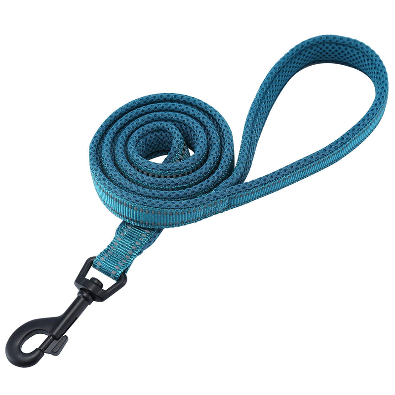 Kaka mall Heavy Duty Pet Dog Basic Lead Leash Soft Padded Reflective Strong Thick Nylon Webbing for Puppy Small Medium Large Dogs Walking Outdoor Travel 1.1 Meter Blue - PawsPlanet Australia