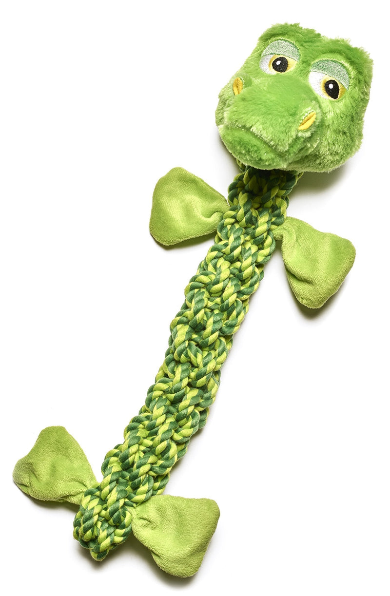 Pistachio Pet Dog Toy - Braided Rope Frog With Squeaker And Crinkle - 20"/51cm Long LIMITED TIME. - PawsPlanet Australia