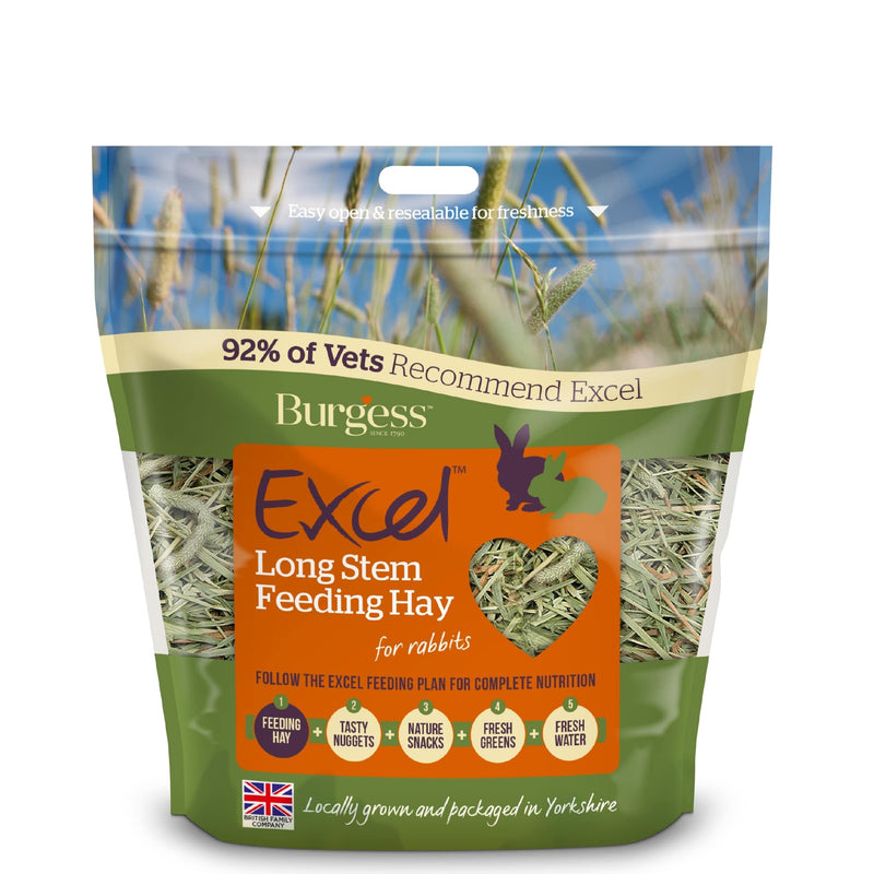 Excel Burgess Long Stem Feeding Hay, 1 kg - PawsPlanet Australia