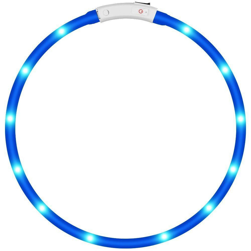 KEKU Pack of 1 PCS- LED Dog Collar, USB Rechargeable, glowing pet dog collar for night safety, fashion light up tube flashing tube collar for small medium large dogs-Blue … blue - PawsPlanet Australia