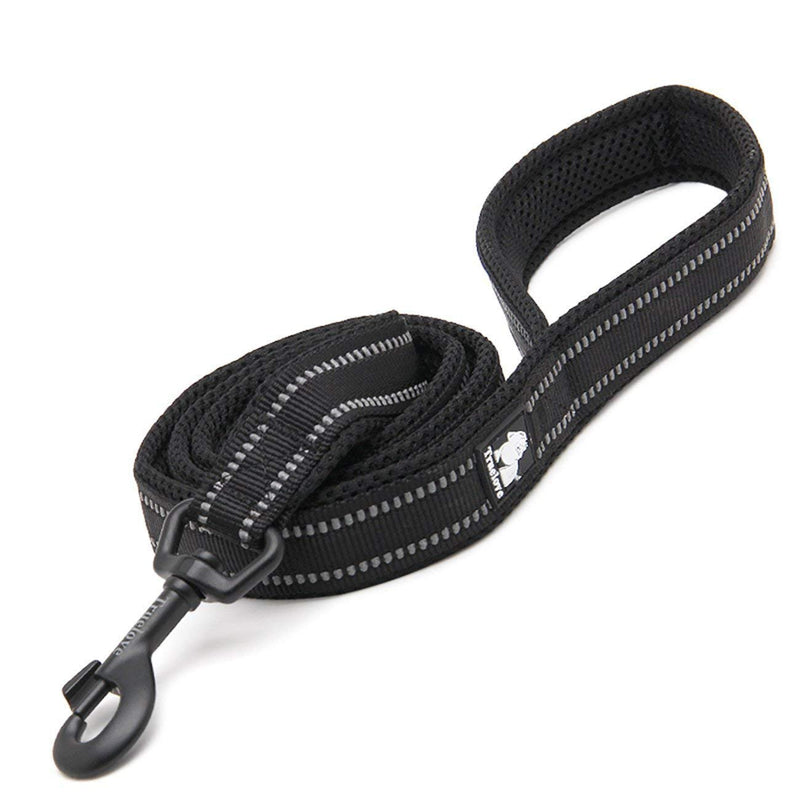 TRUE LOVE Dog Leash Puppy Walking Lead Pet Chain Padded Reflective Night Safe Rope Length 110cm TLL2111(Black,S) Small Black - PawsPlanet Australia