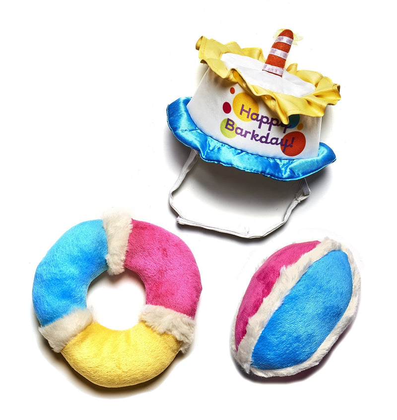 Pistachio Pet Happy Barkday! Dog Toys - Set Of Three Birthday Toys - PawsPlanet Australia