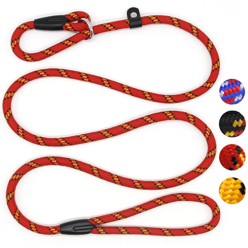 Zhichengbosi Dog Slip Lead, Extremely Durable Strong Dog Training Leash Rope, 150 cm Long Adjustable Pet Lead Leash For Small Medium Dogs (10-80 lbs) red - PawsPlanet Australia