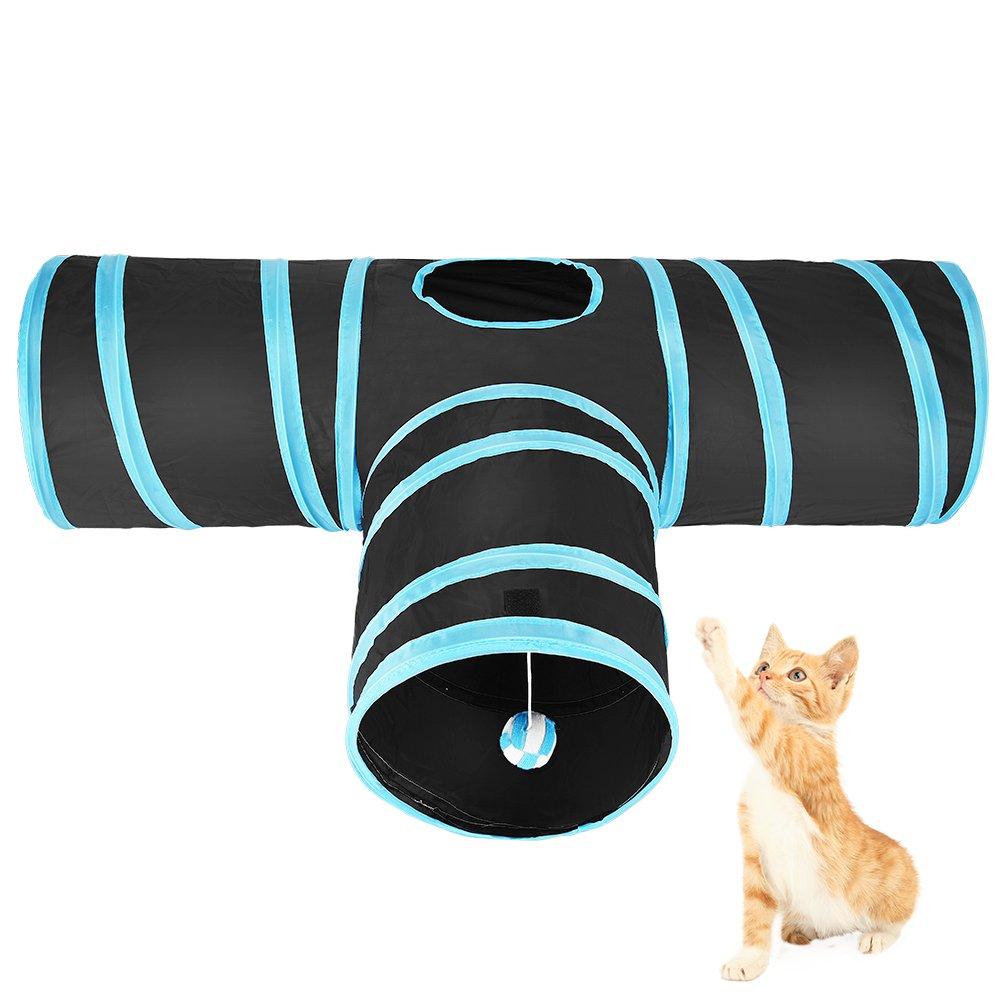 Asiv 3-Way Foldable play tunnel with shaky ball for Cat, Puppy, Kitten and rabbit - PawsPlanet Australia