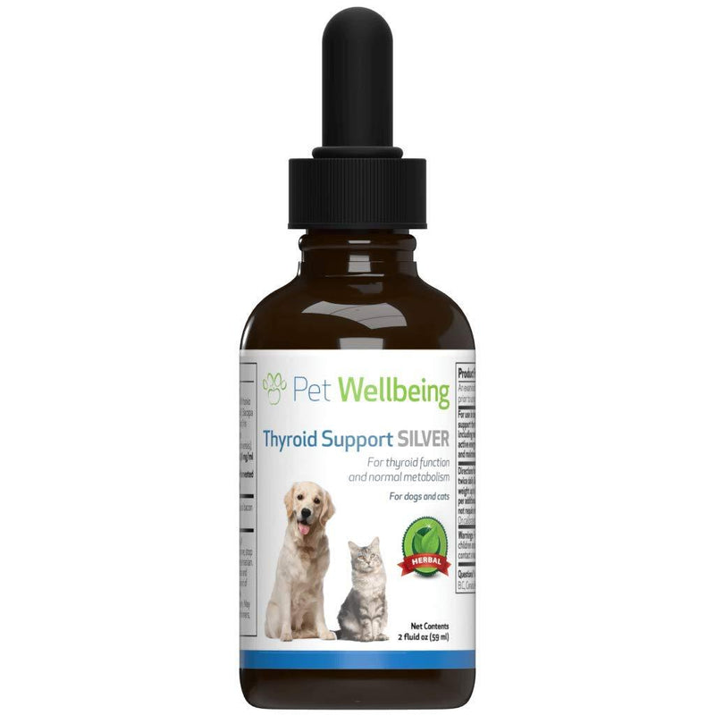 Pet Wellbeing - Thyroid Support Silver For Cats - Natural Support For Natural Support For Cat Hypothyroidism - 2Oz (59Ml) - PawsPlanet Australia