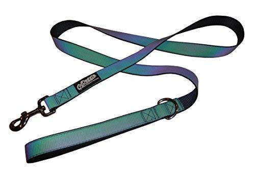 GoDoggie Reflective Dog Safety Lead, Light-Responsive, Improved Dog Visibility and Safety, 5 Colours, 3 Sizes, Super-Comfy Handle, D-Ring, Gloss Black Components, Full Guarantee - Black S SMALL - 120 CM / 4 FT - PawsPlanet Australia