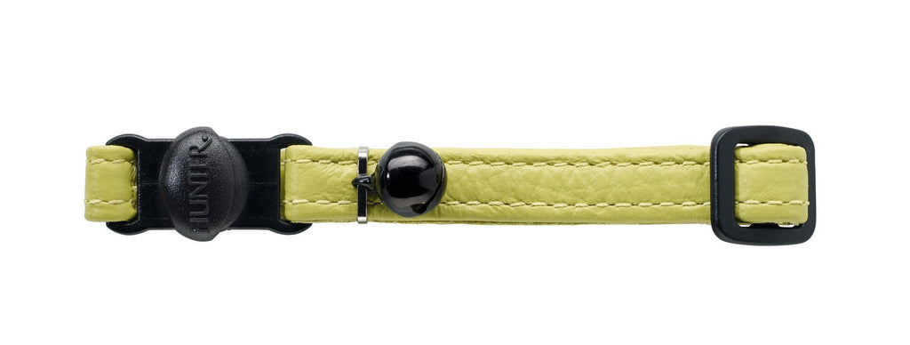 HUNTER Capri Cowhide Nappa Leather Cat Collar lime green Verstellmögl: 15 - 23 cm, Breite: 1,3 cm - PawsPlanet Australia