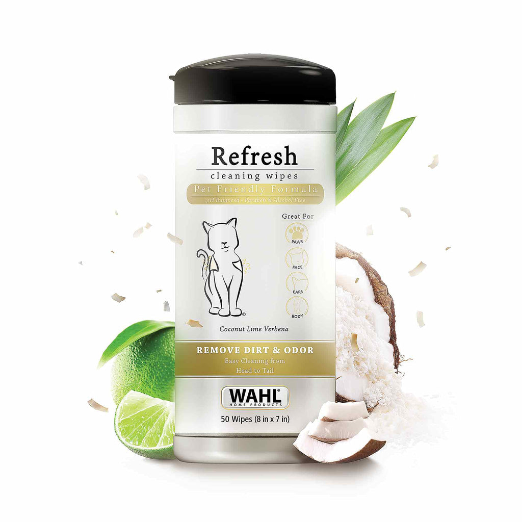 Wahl Refresh Grooming Pet Wipes, Pet Cleaning Wipes, Paraben Free Wipes, Alcohol Free, Peg-80 Free, Deodorising Tissues, Cleansing Wet Wipes for Pets, Cats and Dogs - PawsPlanet Australia