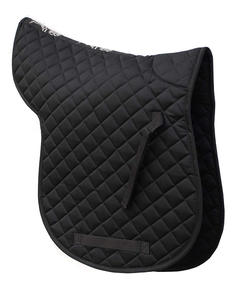 Rhinegold Cotton Quilted GP Numnah Black Cob - PawsPlanet Australia