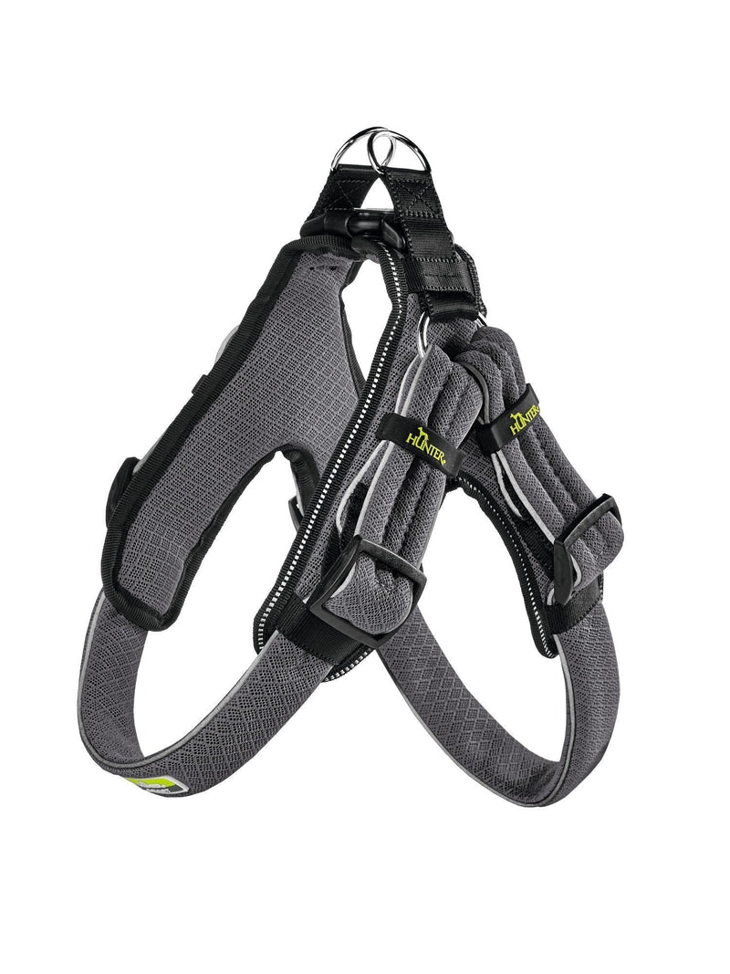 HUNTER Manoa Vario Quick Light Harness with Mesh, Medium, 55-65 cm, 33 mm, Grey Reflective Base Medium, 55 - 65 cm, 33 mm - PawsPlanet Australia