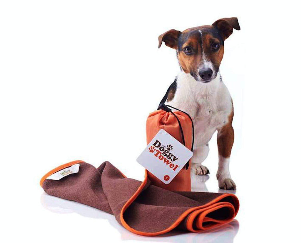 DoggyBag @ WOWOOO Microfibre Doggy Towel - Superabsorbent quick drying dog towel : Large Brown/Orange L - PawsPlanet Australia