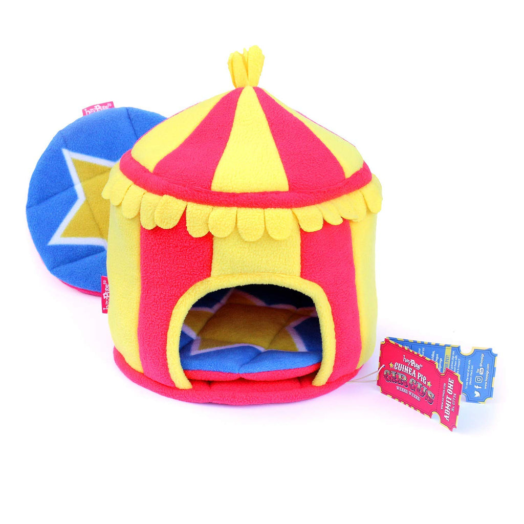 HAYPIGS Guinea Pig Toys and Accessories - Circus Themed Fleece HIDEY HUT Guinea Pig House - Guinea Pig Hideaway - Hamster House - Small Pet House - Rodent House - PawsPlanet Australia