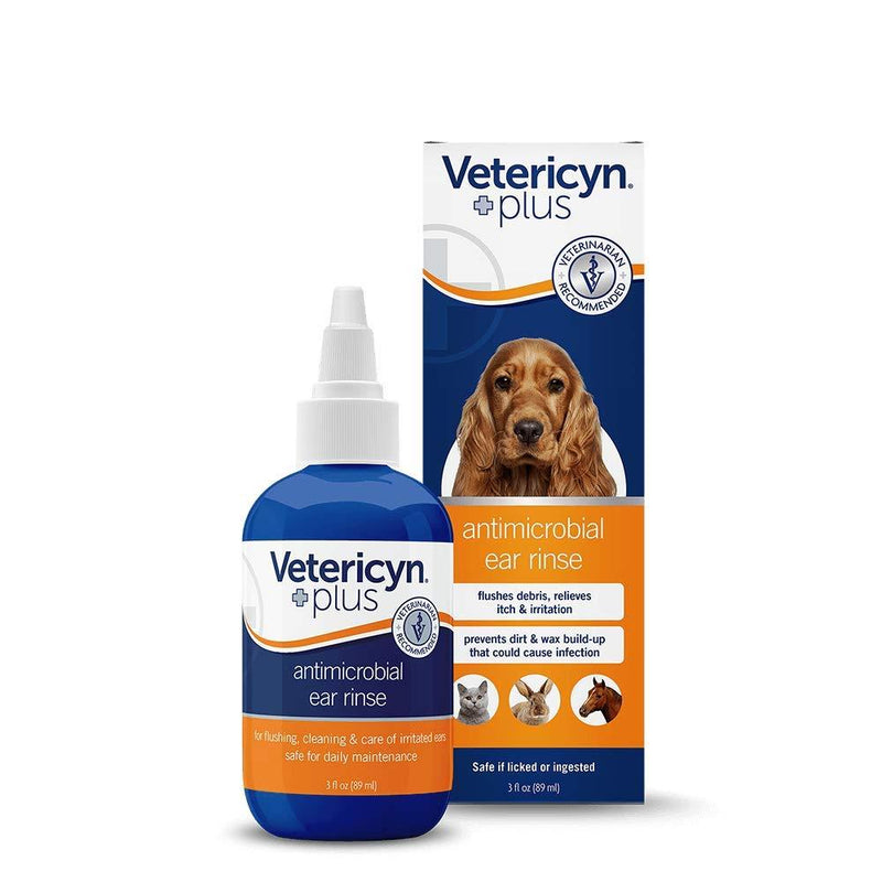 Vetericyn Plus Ear Rinse. Cleaning Solution for Dogs, Cats and All Animals. Alleviate Irritation and Remove Odors and Foreign Materials Safely and Pain-Free. 3 oz. (Packaging/Bottle Color May Vary) - PawsPlanet Australia