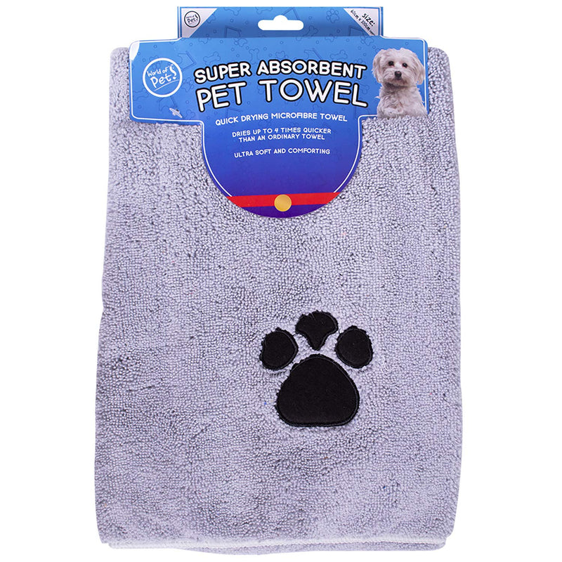 World of pets Super Absorbant Micofibre Pet Towels for Dogs 2 Pack - PawsPlanet Australia