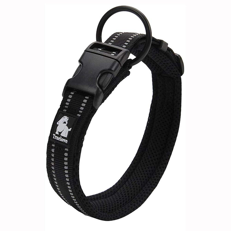 TRUE LOVE Truelove Dog Training Collar TLC5011 Reflective Premium Buckle Nylon Webbing Pet Dog Collars,High Grade Nylon Webbing No Choke Basic Collars Now Available (2XS, Black) 2XS - PawsPlanet Australia