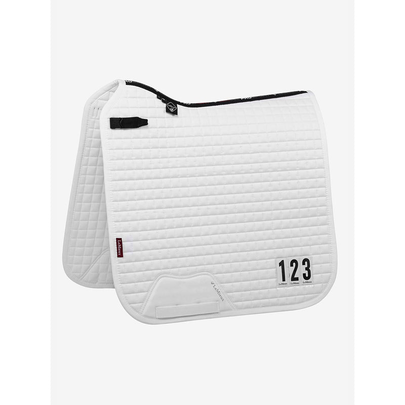 LeMieux Prosport Cotton Dressage Competition Square Saddlepad L White - PawsPlanet Australia