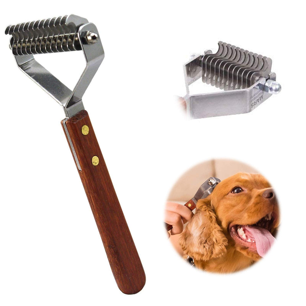 AIDIYA 14-Blade Coat King Rake Pet Undercoat Rake,Professional Pet Dematting Comb Grooming Stripping Tool for Dogs and Cats (6.2cm) 6.2cm - PawsPlanet Australia