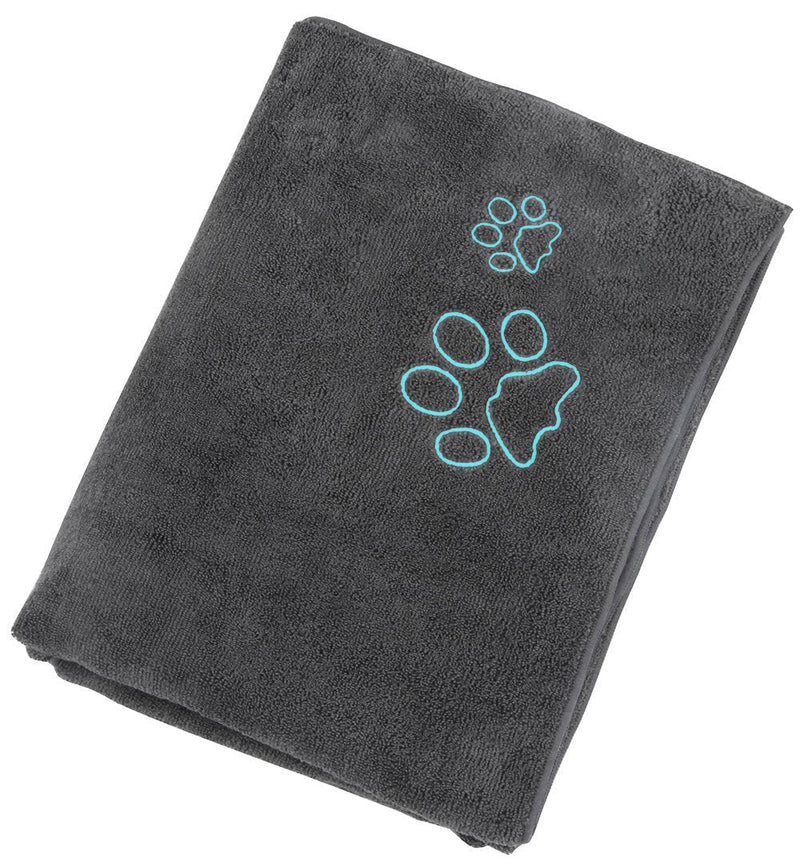 Winthome Super Absorbent Dog Drying Towel, Microfiber Pet Bath Towel (77x127cm, grey) 77x127cm - PawsPlanet Australia