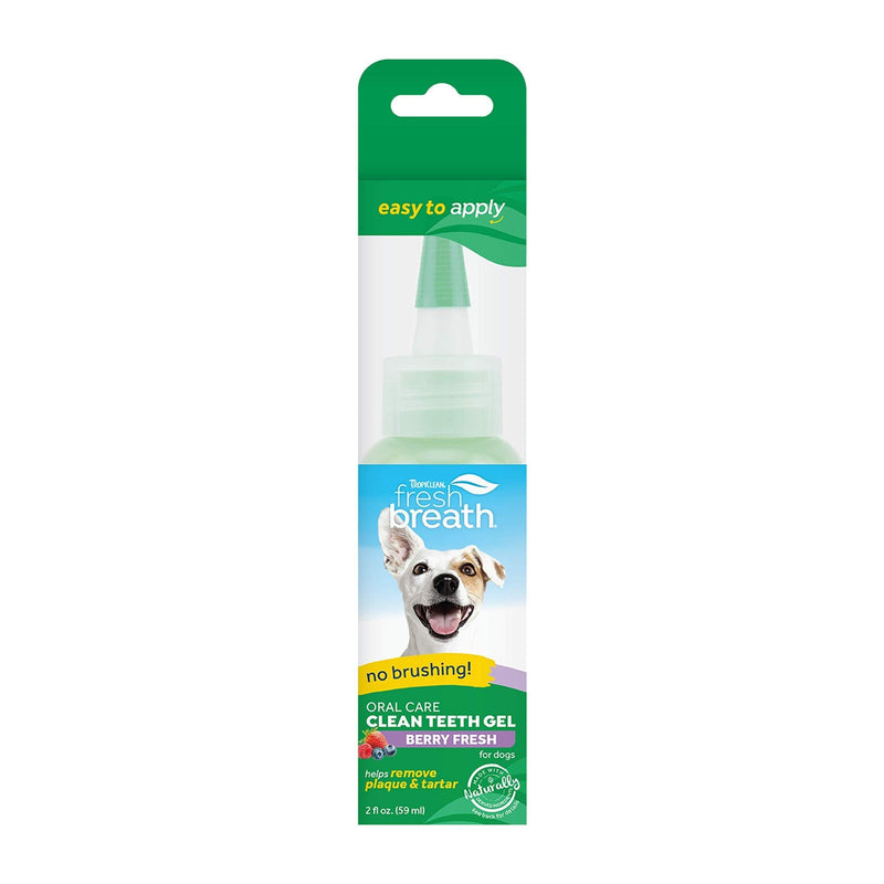 Fresh Breath by TropiClean - Oral Care Gel for Dogs - Clean Teeth, No Brushing - Helps Remove Plaque & Tartar - Berry Fresh - 59 ml 59 ml (Pack of 1) - PawsPlanet Australia