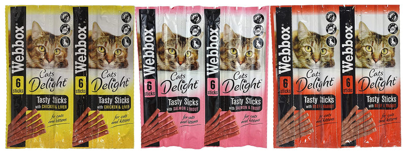 Webbox Cats Delights Tasty Stick Treats - Variety Pack - PawsPlanet Australia