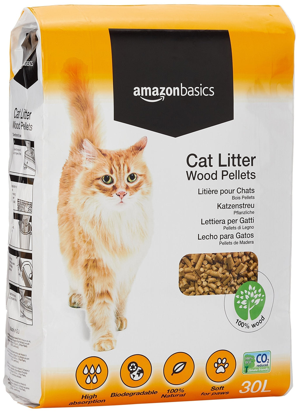 Amazon Basics Cat Litter Wood Pellets, 30L - PawsPlanet Australia