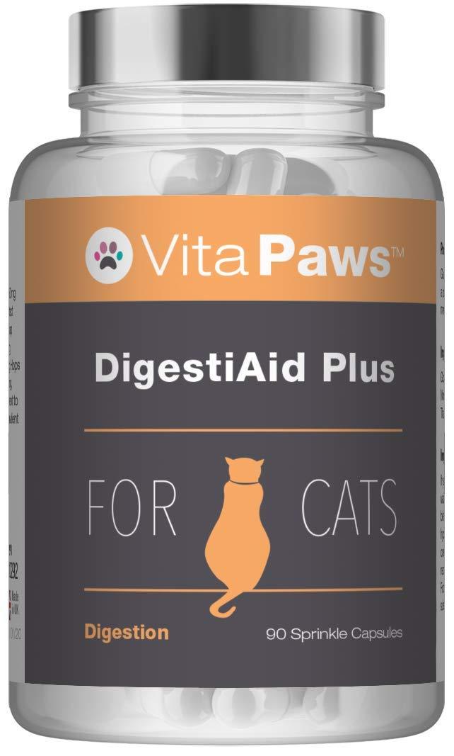 Probiotics for Cats | DigestiAid Offers Friendly Bacillus Coagulans Bacteria with Digestive Enzymes and Prebiotics | 90 Sprinkle Capsules for Fussy Pets | UK Manufactured - PawsPlanet Australia