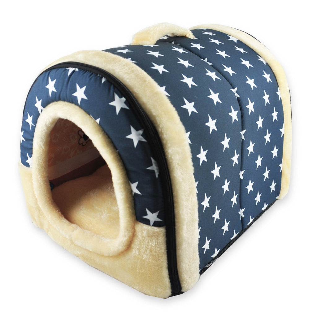 ANPPEX Igloo Dog House, Portable Cat Igloo Bed with Removable Cushion, 2 In 1 Washable Cozy Dog Igloo Bed Cat Cave, Foldable Non-Slip Warm for Pets Puppy Kitten Rabbit M A302 - PawsPlanet Australia