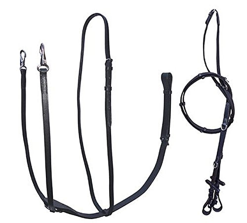 Gallop Leather market Harborough Training Aid With Continental Reins-Lunging-Training-Flatwork Black Cob - PawsPlanet Australia