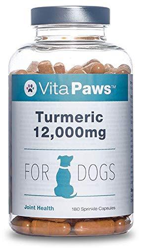 Curcumin/Turmeric 180 Capsules for Dogs 1500mg with Piperine | Popular Supplement for Joint Support | Manufactured in The UK - PawsPlanet Australia
