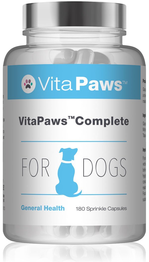 Multivitamins for Dogs | VitaPaws Complete | Includes Vitamin C, Ginseng & L-Carnitine | 180 Sprinkle Capsules Ideal for Fussy Pets | UK Manufactured - PawsPlanet Australia