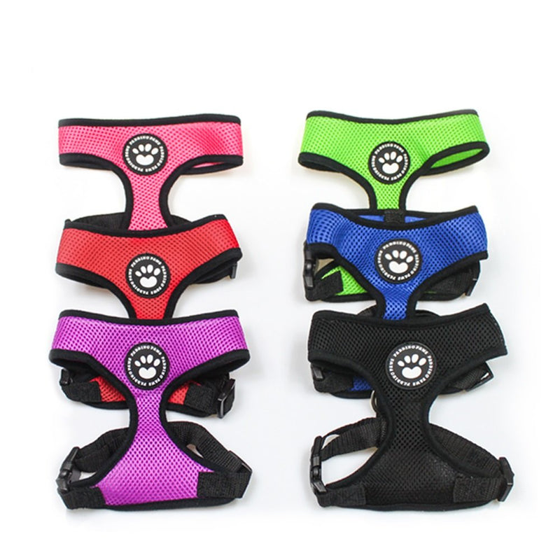 PaddingPaws Waterproof Soft Mesh Fabric Dog Puppy Pet Adjustable Harness Lead Leash Clip. XS Black - PawsPlanet Australia