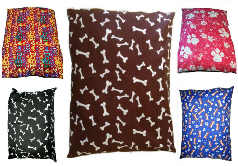 LARGE Dog Bed Pillow Covers only OR Filled Pillows ~ Size 37x27 with Removable ZIP ~ Random Colors (LARGE (37 x 27), Cover Only) LARGE (37 x 27) - PawsPlanet Australia