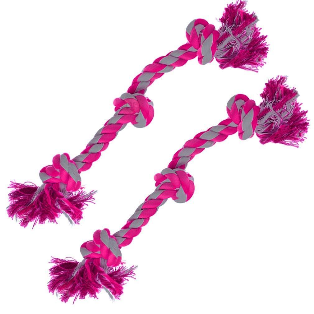 SunGrow 2 Twisted Triple Knotted Rope Bone for Dogs (20) Heavy Duty Cotton - Brightly Colored Chew Play Toys, Suitable for even Medium & Large Breed Dogs : Cleans Pup’s Teeth as they play - PawsPlanet Australia